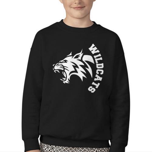 Wildcats High School Spirit Fan Team Back To School Youth Crewneck Sweatshirt - Savourry
