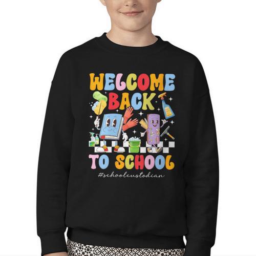 Women's Back To School Custodian First Day Of School Custodian Youth Crewneck Sweatshirt - Savourry