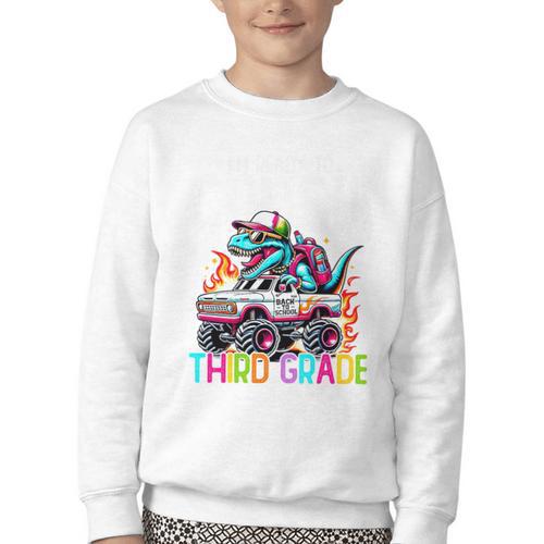 3rd Grade Back To School Kids Ready To Crush Third Grade Premium Tri-Blend Youth Crewneck Sweatshirt - Savourry