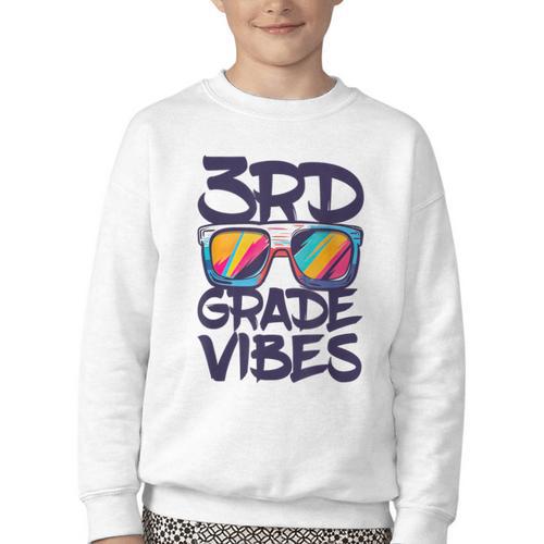 3rd Grade Vibes Shirt Back To School Third Grade Boy Girl Youth Crewneck Sweatshirt - Savourry