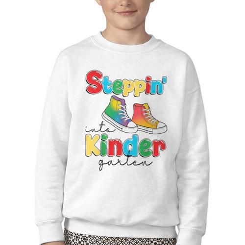 Back To School Girls Boys First Day Of Kindergarten Youth Crewneck Sweatshirt - Savourry