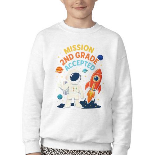 Back To School Mission Second 2nd Grade Accepted Astronaut Premium Tri-Blend Youth Crewneck Sweatshirt - Savourry