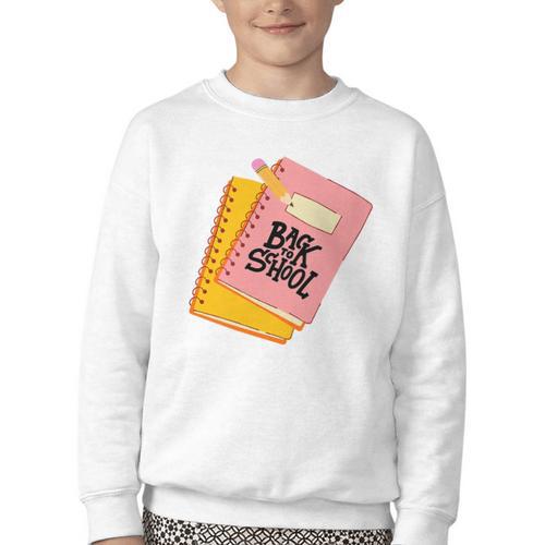 Back To School Notebook And Pencil Graphic Design Premium Tri-Blend Youth Crewneck Sweatshirt - Savourry