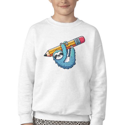 Back To School Seventh Grade Sloth Hanging Out In 7th Grade Performance Youth Crewneck Sweatshirt - Savourry