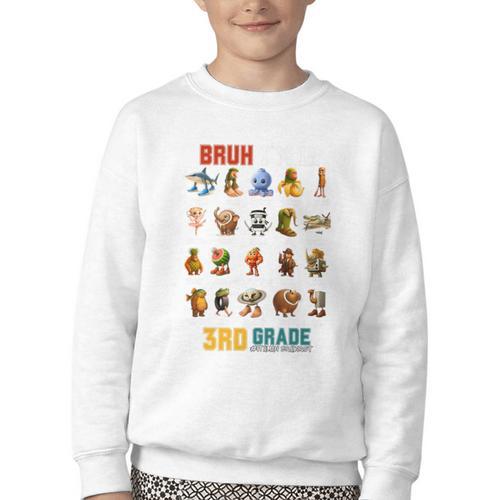 Bruh I’m In 3rd Grade Back To School Italian Brainrot Premium Tri-Blend Youth Crewneck Sweatshirt - Savourry