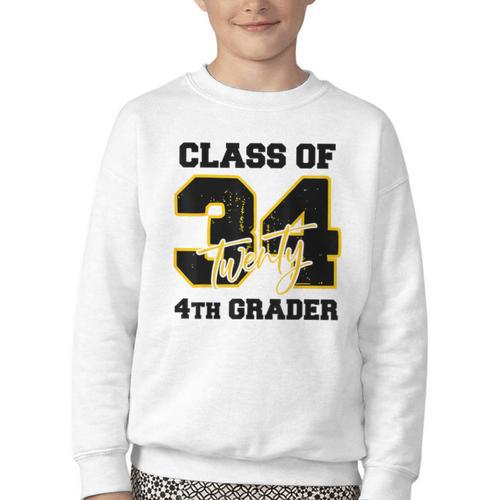 Class Of 2034 4th Grader Elementary School Back To School Youth Crewneck Sweatshirt - Savourry
