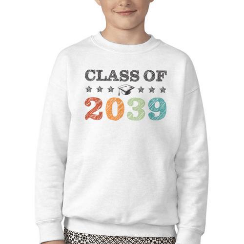 Class Of 2039 Grow With Me Back To School Graduation Youth Crewneck Sweatshirt - Savourry