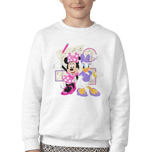 Disney Minnie & Daisy Back To School Best Friends BFFs Youth Crewneck Sweatshirt - Savourry