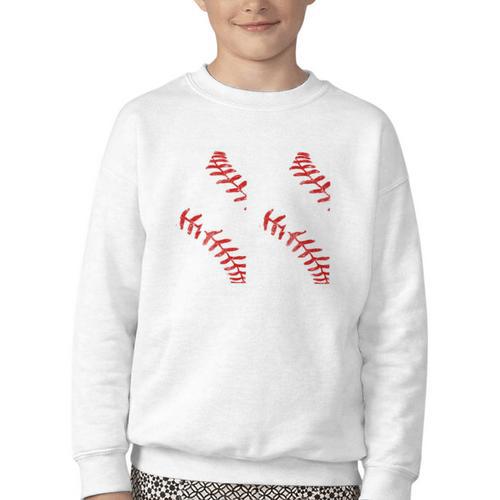 Distressed Baseball Number 44 Jersey Uniform Player Fan Youth Crewneck Sweatshirt - Sportilla