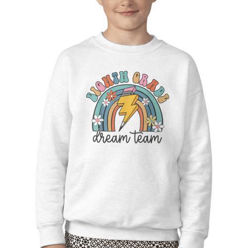 Eighth Grade Dream Team 1st Day Of 8th Grade Back To School Youth Crewneck Sweatshirt - Savourry