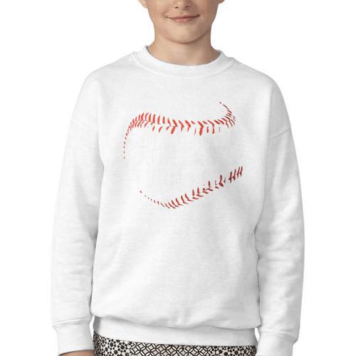 Hit Hard Run Fast Turn Left Baseball Player & Fan Premium Tri-Blend Youth Crewneck Sweatshirt - Sportilla