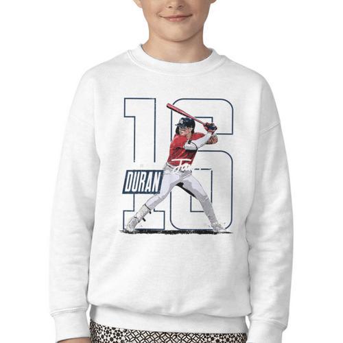 Jarren Duran Boston MLB Baseball Players MLBJDU202M Youth Crewneck Sweatshirt - Sportilla