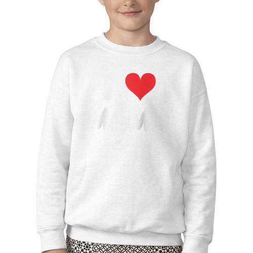 I Love Mamie Heart Grandma Grandmother Grandparent Raglan Baseball Tee Youth Crewneck Sweatshirt - Sportilla