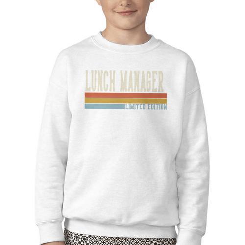 Lunch Manager Week Retro Vintage Back To School Day Premium Tri-Blend Youth Crewneck Sweatshirt - Savourry