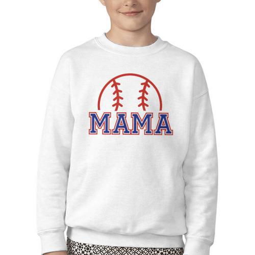 Mom Of Rookie 1st Birthday Baseball Boy Family Matching Youth Crewneck Sweatshirt - Sportilla