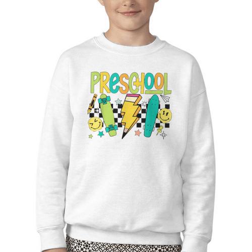 Preschool Skateboard Back To School Boy Girl Kid Youth Crewneck Sweatshirt - Savourry