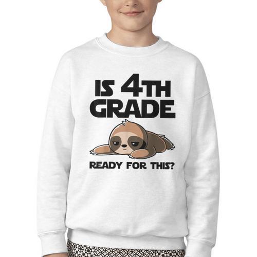 Sloth Is 4th Grade Ready For This Back To School Youth Crewneck Sweatshirt - Savourry