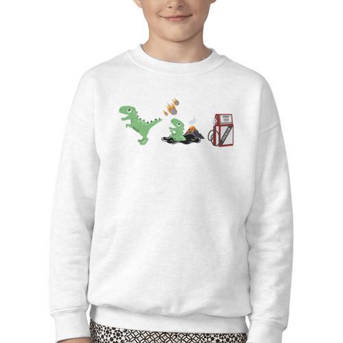 Solid Liquid Gas Dinosaur Back To School Premium Tri-Blend Youth Crewneck Sweatshirt - Savourry