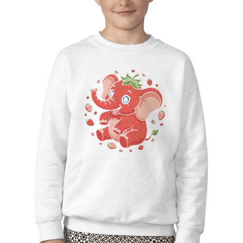 Strawberry Elephant Italian Brainrot Meme Back To School Comfort Colors Crop Top Youth Crewneck Sweatshirt - Savourry