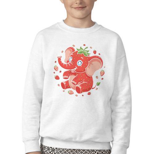 Strawberry Elephant Italian Brainrot Meme Back To School Premium Tri-Blend Youth Crewneck Sweatshirt - Savourry