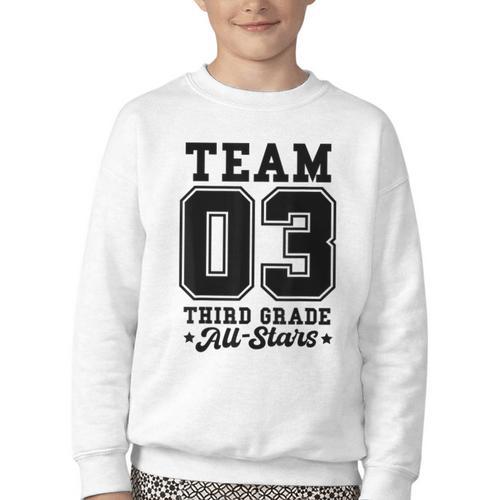 Team 3rd Grade All-Stars Back To School Sports Jersey Youth Crewneck Sweatshirt - Savourry