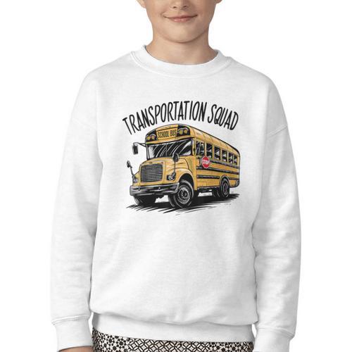 Transportation Squad Bus Drivers Back To School Youth Crewneck Sweatshirt - Savourry