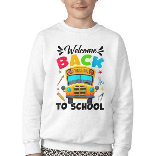 Welcome Back To School Outfit School Bus Driver Youth Crewneck Sweatshirt - Savourry