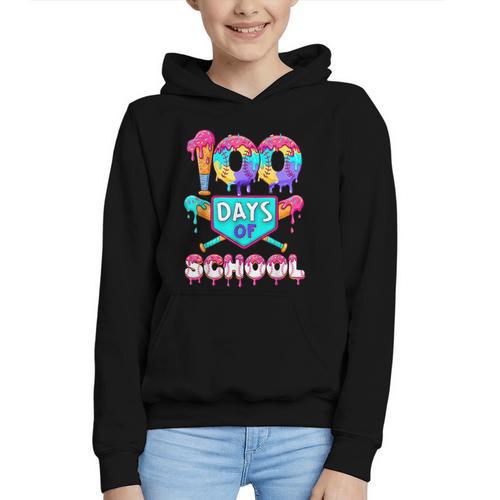 100 Days Of School Baseball Boys Kids Graphic Youth Hoodie - Sportilla