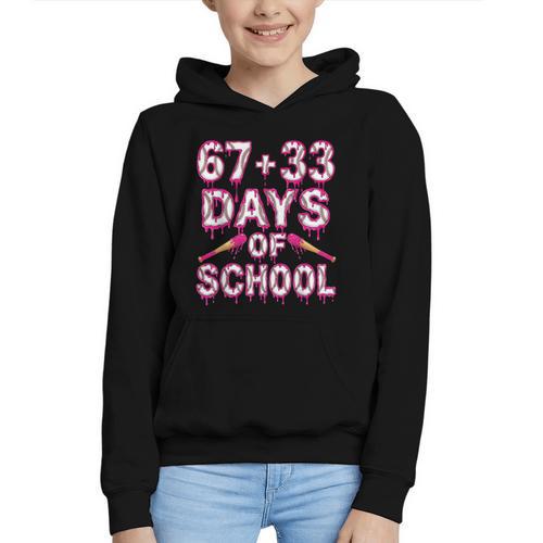 100 Days Of School Baseball Boys Six Seven Drip 100th Day Graphic Youth Hoodie - Sportilla