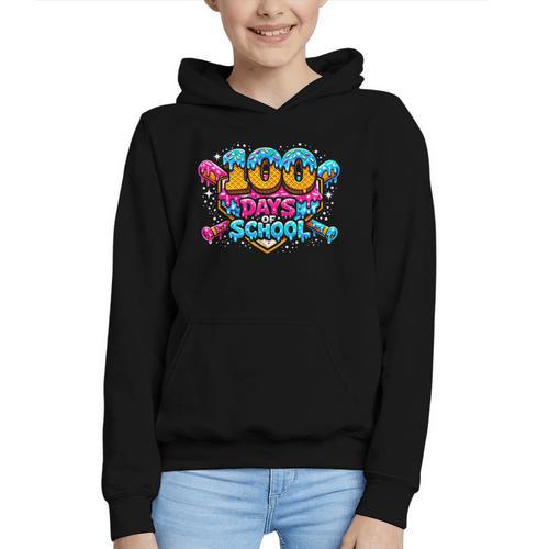 100 Days Of School Baseball Drip Ice Cream Costume Teachers Graphic Youth Hoodie - Sportilla