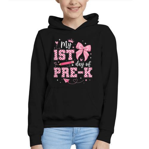 My 1st Day Of Pre-K PreK Pre K 2025 Back To School Girls Graphic Youth Hoodie - Savourry