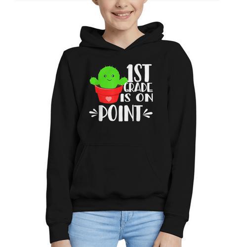 1st Grade Is On Point Cactus Back To School Graphic Youth Hoodie - Savourry