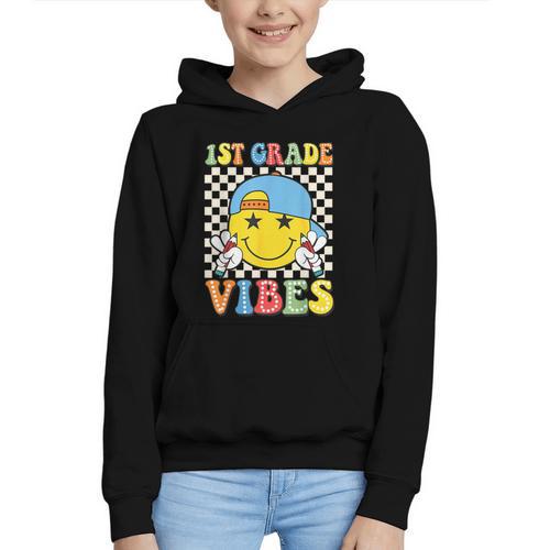 1st Grade Vibes Kids Back To School Class First Grade Boys Graphic Youth Hoodie - Savourry