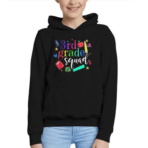 3rd Grade Squad Back To School Team Third Grade Graphic Youth Hoodie - Savourry