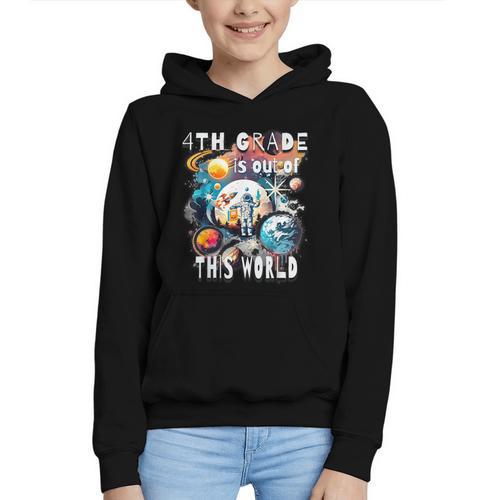 4th Grade Is Out Of This World Back To School Astronaut Graphic Youth Hoodie - Savourry