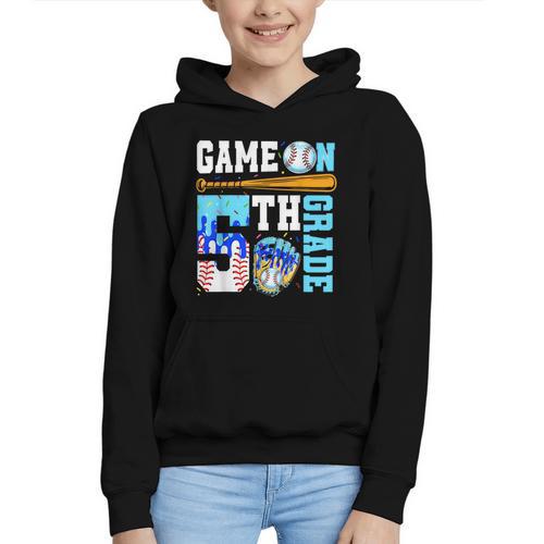 5th Grade Back To School Baseball Drip Ice Cream Game On Graphic Youth Hoodie - Savourry
