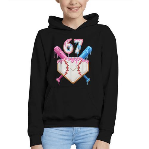 6 7 Baseball Dripping Six Seven Gen Alpha Slang Graphic Youth Hoodie - Sportilla