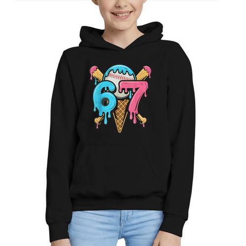 67 Baseball Ice Cream Drip Player Graphic Youth Hoodie - Sportilla