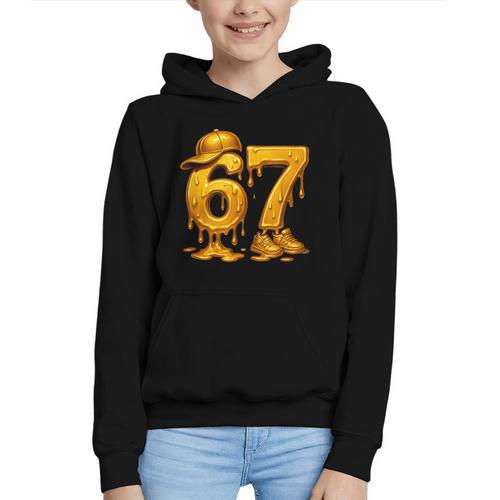 67 Brain Rot Meme Baseball Ice Cream Drip For Kids & Teens Graphic Youth Hoodie - Sportilla