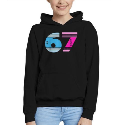 67 Crayon Cool Baseball Crayon 6 7 67 Graphic Youth Hoodie - Sportilla