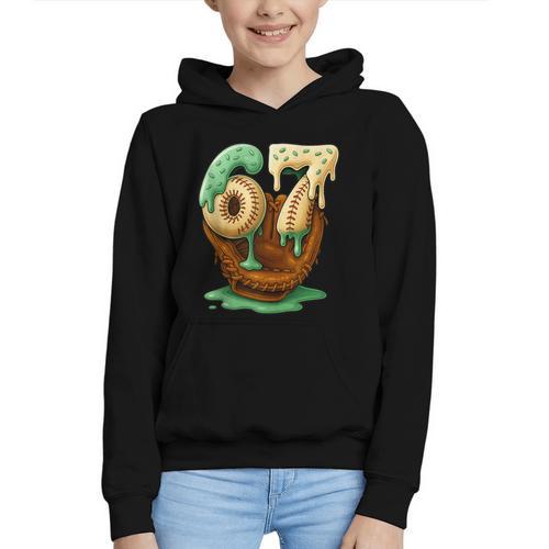67 Ice Cream Drip Six Seven Baseball Graphic Youth Hoodie - Sportilla