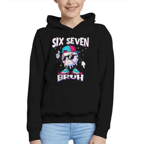 67 Meme Six Seven Baseball Ice Cream Drip Girls Boys Graphic Youth Hoodie - Sportilla