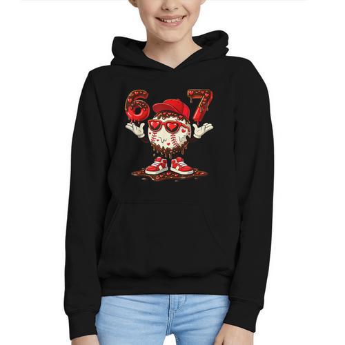 67 Valentine Day Baseball Chocolate Ice Cream Drip Graphic Youth Hoodie - Sportilla