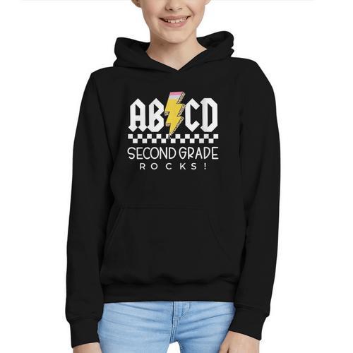 ABCD Second Grade Rocks First Day Of School Back To School Graphic Youth Hoodie - Savourry