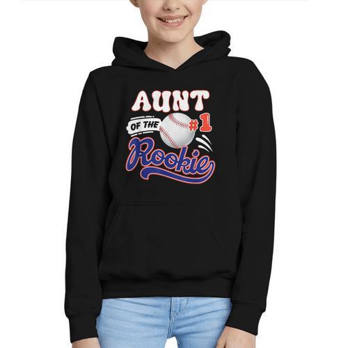 Aunt Rookie Of Year 1st Birthday Baseball Theme Matching Graphic Youth Hoodie - Sportilla