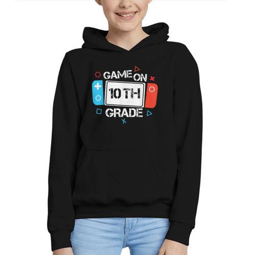 Back To School Game On 10th Grade Gamer Kids Boys Girl Graphic Youth Hoodie - Savourry