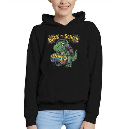 Back To School Gaming First Grade Dinosaur T Rex Boys Graphic Youth Hoodie - Savourry