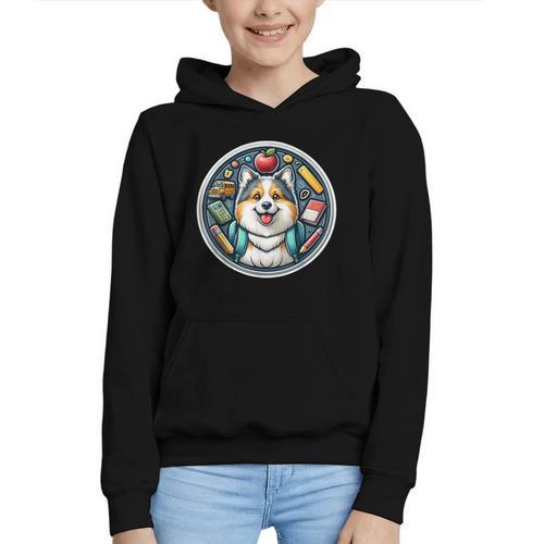 Back To School Icelandic Sheepdog Dog Boy Girls Student Kids Graphic Youth Hoodie - Savourry