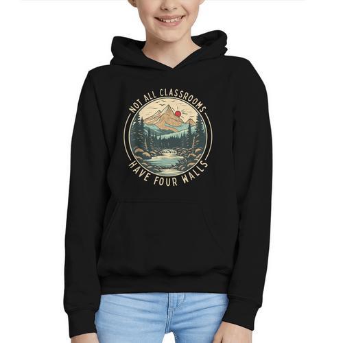Back To School Not All Classrooms Have Four Walls Camping Graphic Youth Hoodie - Savourry