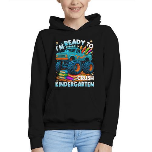 Back To School Ready To Crush Kindergarten Monster Truck Boy Graphic Youth Hoodie - Savourry